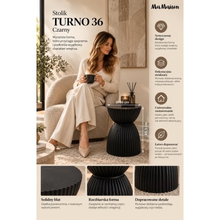 Mamaison Stolik Turno 36 Czarny