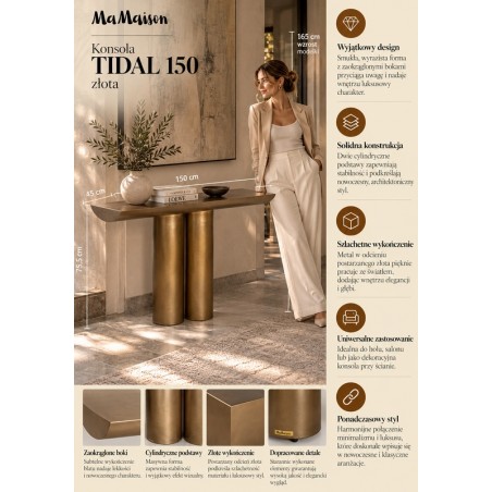 Mamaison Konsola Tidal 150 Złota