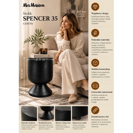 Mamaison Stolik Spencer 35 Czarny