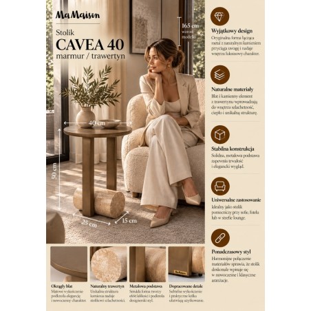 Mamaison Stolik Cavea 40 Marmur /         Trawertyn