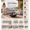 Mamaison Sofa Narożna Ogrodowa Alexander  4 Szara (Poduszki I Pokrowiec W Zestawie)