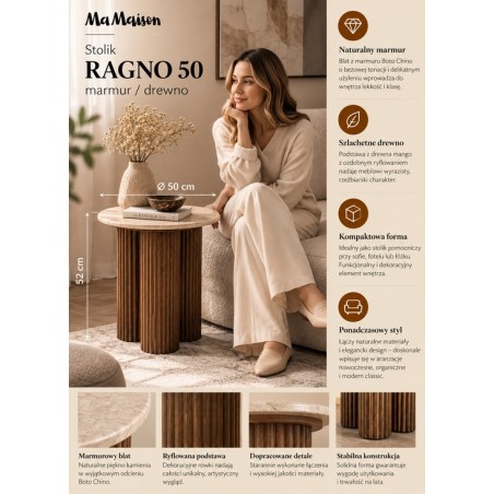 Mamaison Stolik Ragno Marmur / Drewno