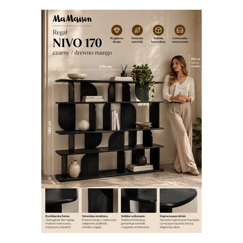 Mamaison Regał Nivo 170 Czarny