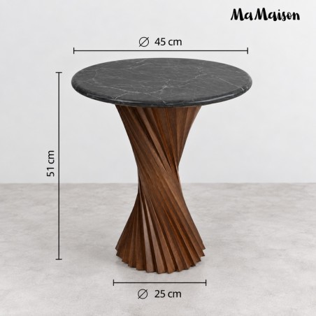 Mamaison Stolik Tango 45 Marmur / Drewno  Mango