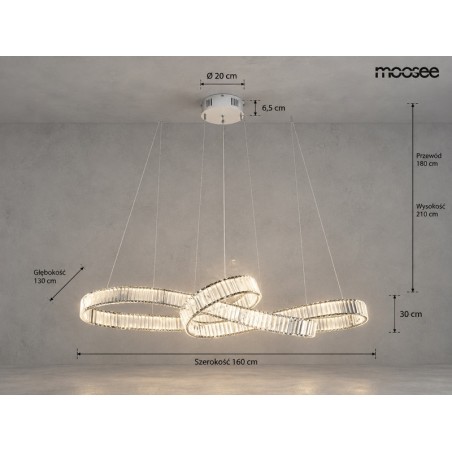 MOOSEE lampa wisząca WAVE 160B chrom