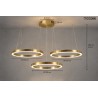 Lampa wisząca RING 100 + 100 + 100 złota na jednej podsufitce