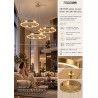 Lampa wisząca RING 100 + 100 + 100 złota na jednej podsufitce