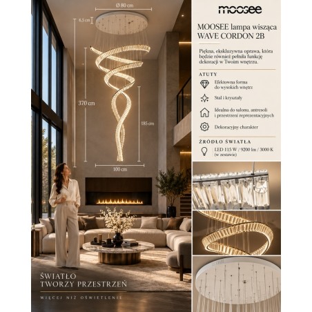 MOOSEE lampa wisząca WAVE CORDON 2B chrom