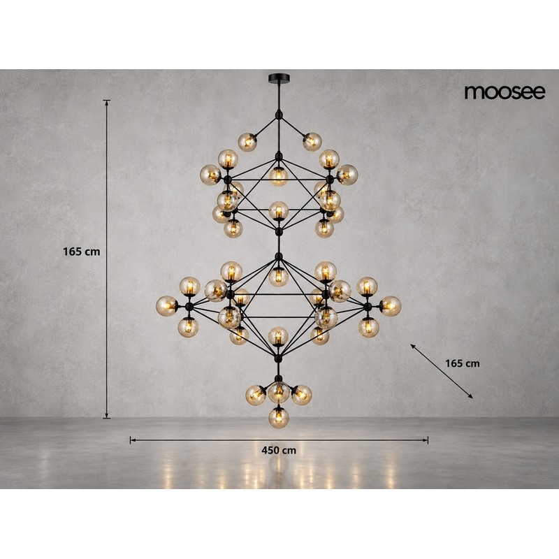 Moosee Lampa Wisząca Planetario 41        Czarna - Klosze Bursztynowe