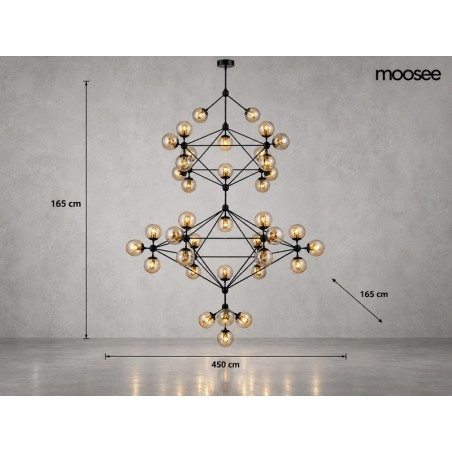 Moosee Lampa Wisząca Planetario 41        Czarna - Klosze Bursztynowe