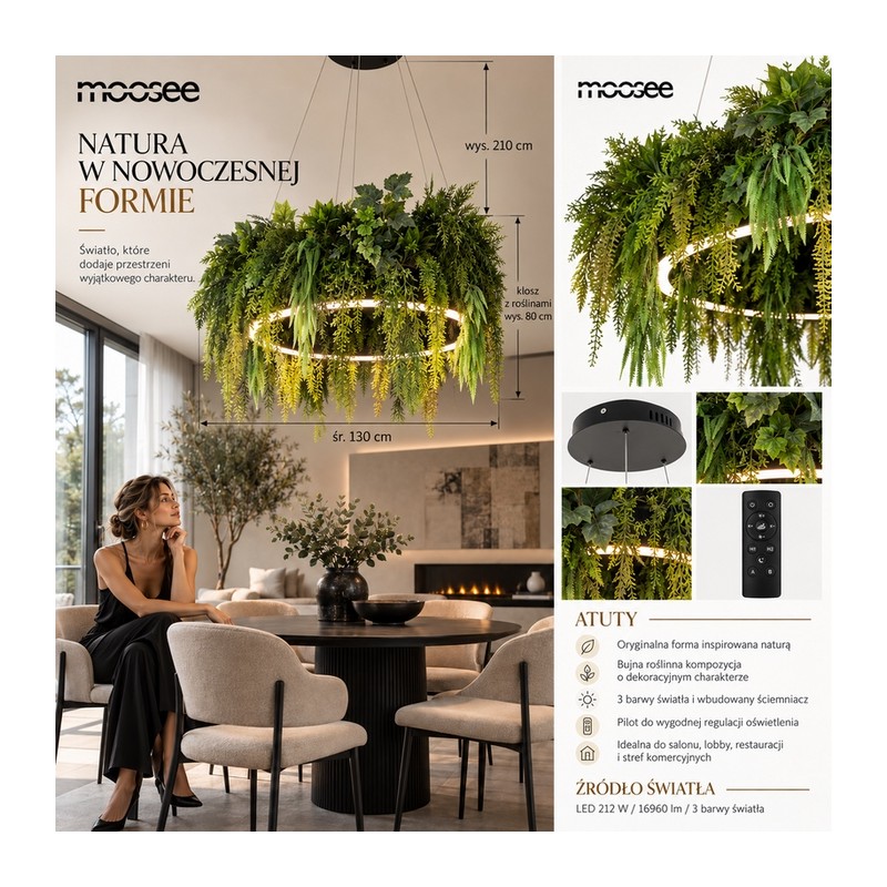 Moosee Lampa Wisząca Gardens 160 Czarna
