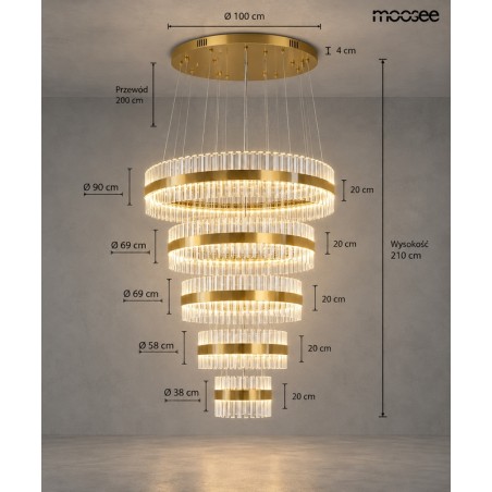MOOSEE lampa wisząca GHIA 5 złota