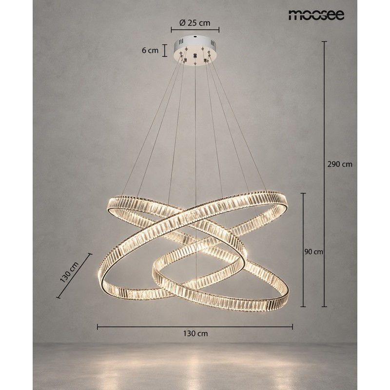MOOSEE lampa wisząca WAVE 130 chrom