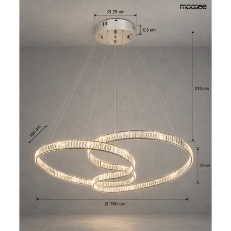 MOOSEE lampa wisząca WAVE 160A chrom