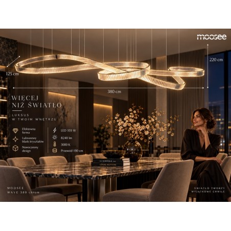 MOOSEE lampa wisząca WAVE 380 chrom