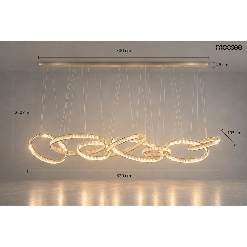 MOOSEE lampa wisząca LIBERTY LINE 8 złota
