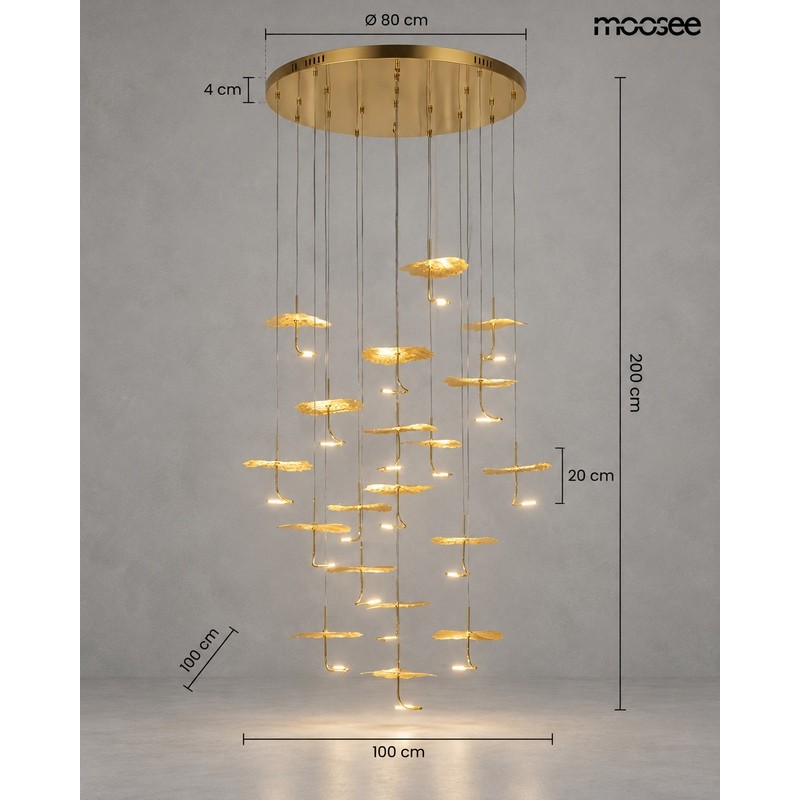 MOOSEE lampa wisząca LEAFS DISC złota