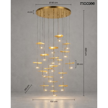 MOOSEE lampa wisząca LEAFS DISC złota