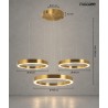 Lampa wisząca RING 80 + 80 + 100 złota na jednej podsufitce