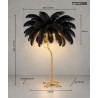 Lampa podłogowa TIFFANY 175 czarna mosiądz / naturalne pióra