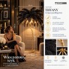 Lampa podłogowa TIFFANY 175 czarna mosiądz / naturalne pióra