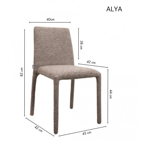 Zestaw 2 Krzeseł Alya Brązowy / Taupe