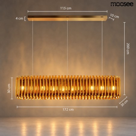 Lampa wisząca GALLIANO LONG ciemne złoto - aluminium, stal węglowa