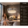 Lampa wisząca IMPERIAL SILVER 80 - stal, kryształ