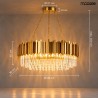 Lampa wisząca IMPERIAL GOLD 80 - stal, kryształ