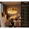 Lampa wisząca IMPERIAL GOLD 80 - stal, kryształ