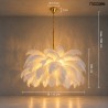Moosee Lampa Wisząca Tiffany 135 Biała Mosiądz / Naturalne Pióra