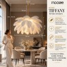 Moosee Lampa Wisząca Tiffany 135 Biała Mosiądz / Naturalne Pióra