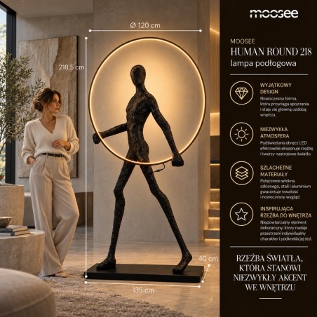 Lampa podłogowa HUMAN ROUND  włókno szklane