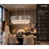 Lampa wisząca IMPERIAL LONG SILVER 90 - stal, kryształ