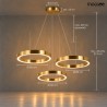 Lampa wisząca RING 60 + 80 + 80 złota na jednej podsufitce