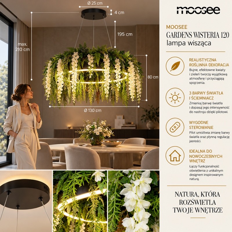 MOOSEE lampa wisząca GARDENS WISTERIA     120