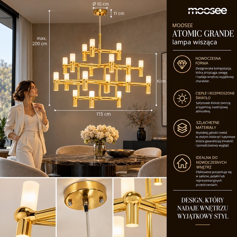 Lampa wisząca ATOMIC GRANDE zlota