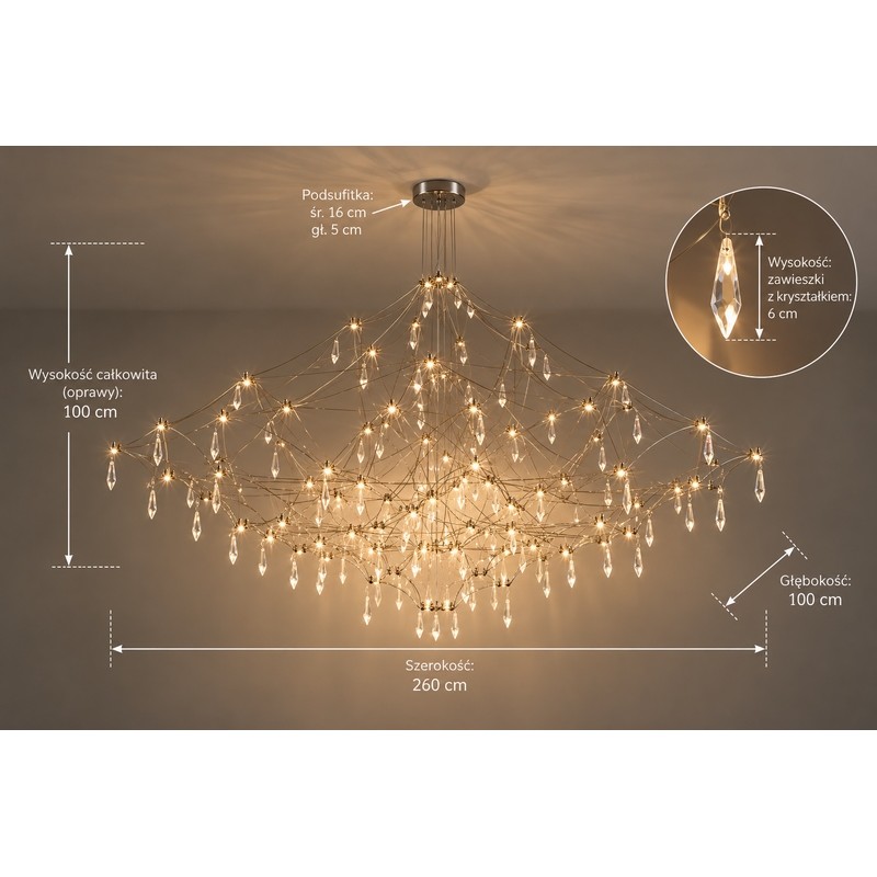 Lampa wisząca CONSTELATION 100 - LED, stal szczotkowana