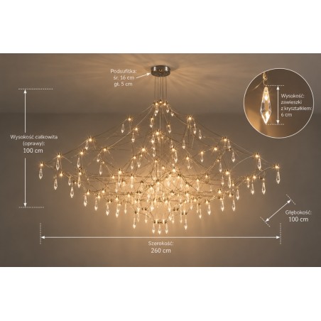 Lampa wisząca CONSTELATION 100 - LED, stal szczotkowana