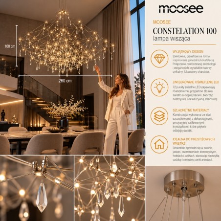 Lampa wisząca CONSTELATION 100 - LED, stal szczotkowana