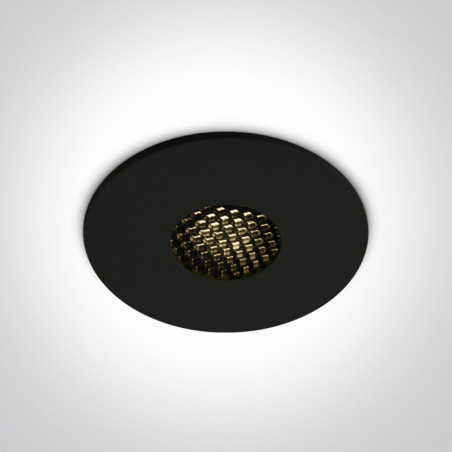 10107HC/B/W czarny wpust LED o strukturze plastra miodu IP54 3000K 7W dark light