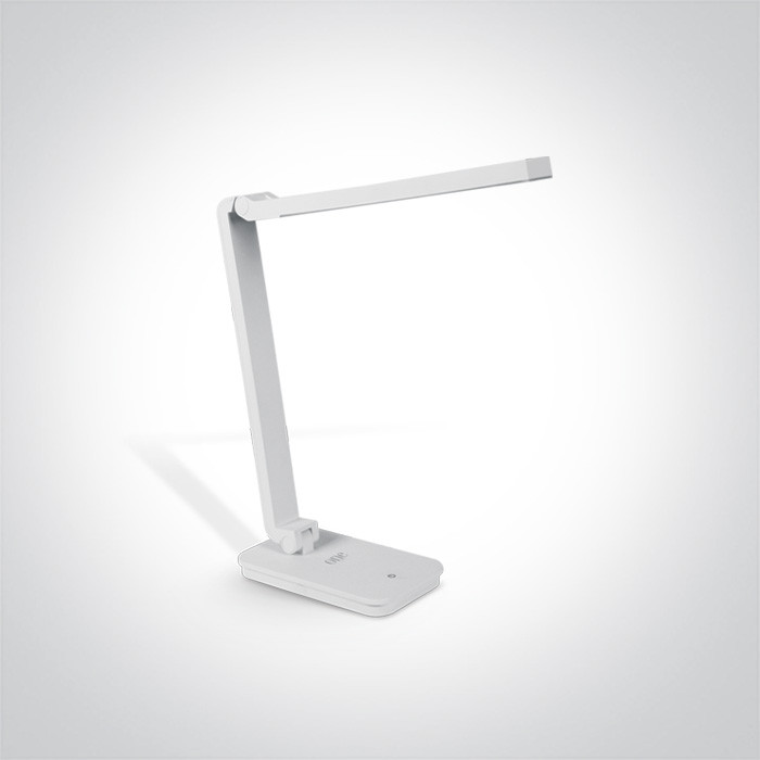 61072/W biała lampa biurkowa z gniazdem USB oraz bezstopnionym ściemnianiem 6W