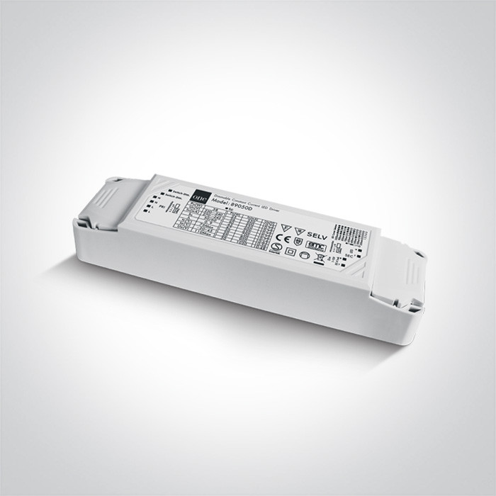 89050D zasilacz LED 1-10V Push to dimm 50W regulowana moc za pomocą przełączników DIP